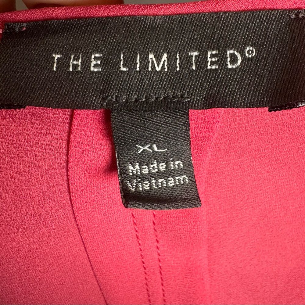 The Limited Pink Vneck Pleated Blouse Top Size Xl — image 5 of 6